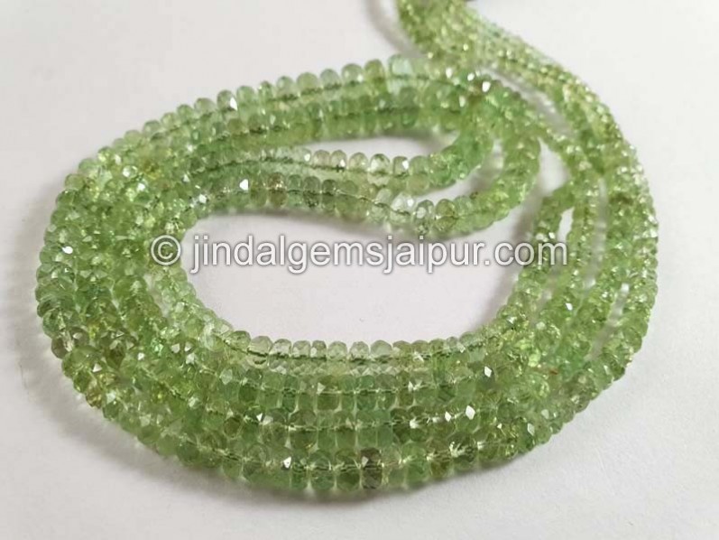 Light Basil Green Tourmaline Faceted Roundelle Beads