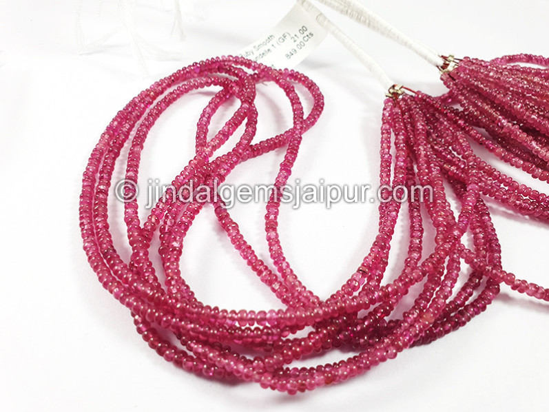 Ruby Smooth Roundelle Shape Beads