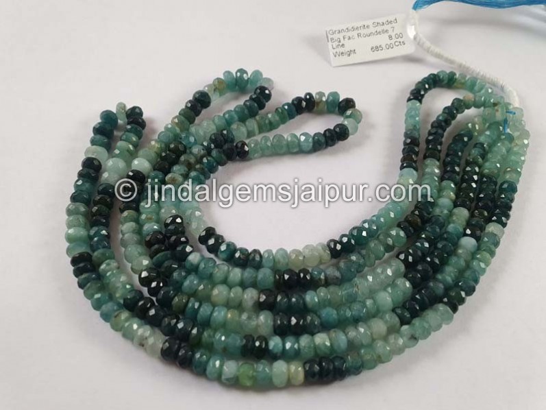 Grandidierite Shaded Big Faceted Roundelle Beads