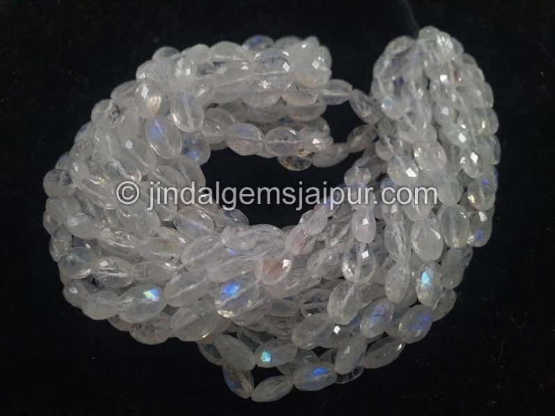 Rainbow Moonstone Faceted Oval Shape Beads