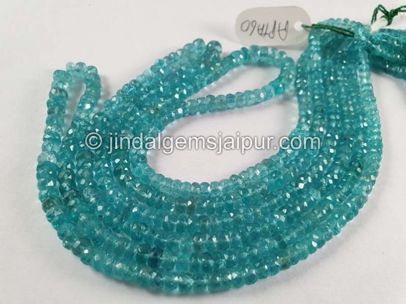 Bluish Green Apatite Faceted Roundelle Beads