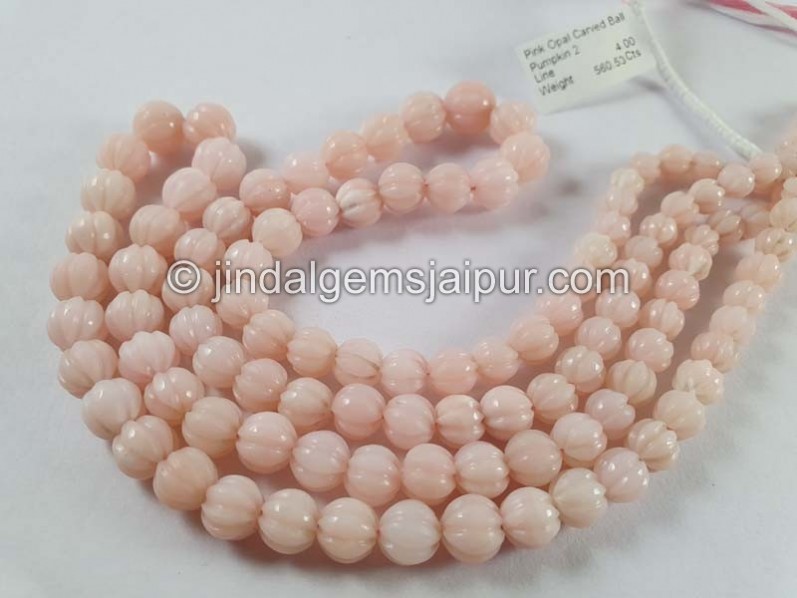 Pink Opal Carving Ball Beads