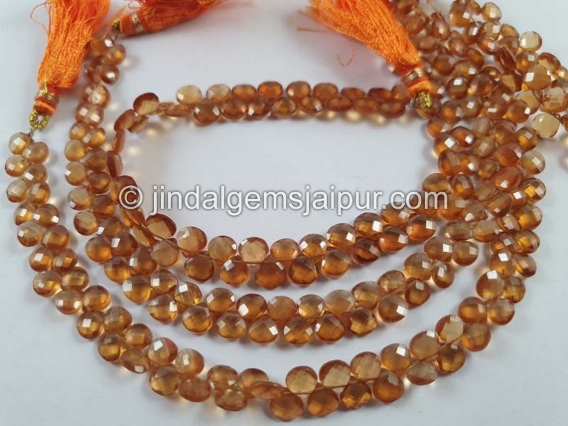 Spessartite Faceted Heart Beads