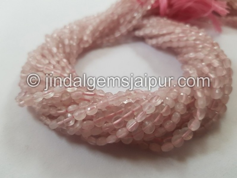 Rose Quartz Faceted Coin Beads