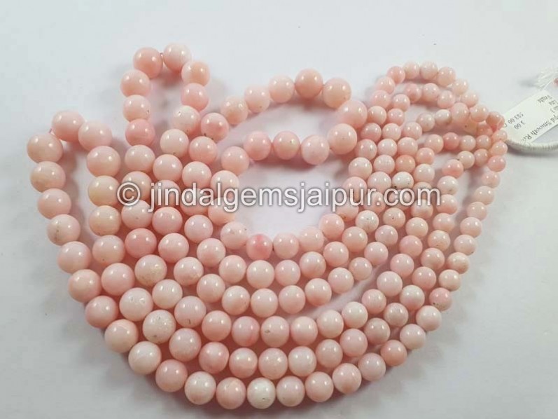 Pink Opal Smooth Round Ball Beads