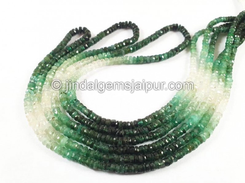 Emerald Shaded Faceted Small Beads