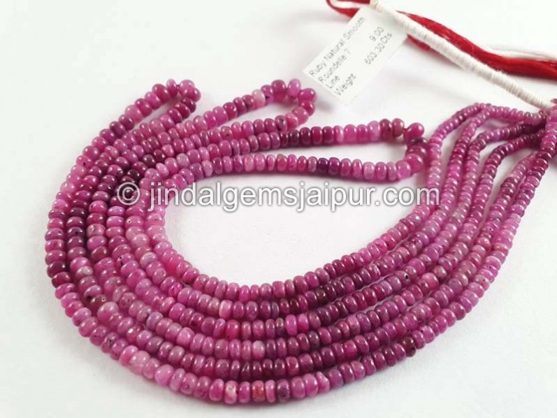 Ruby Natural Smooth Roundelle Beads