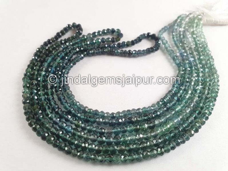 Blue Tourmaline Faceted Roundelle Beads