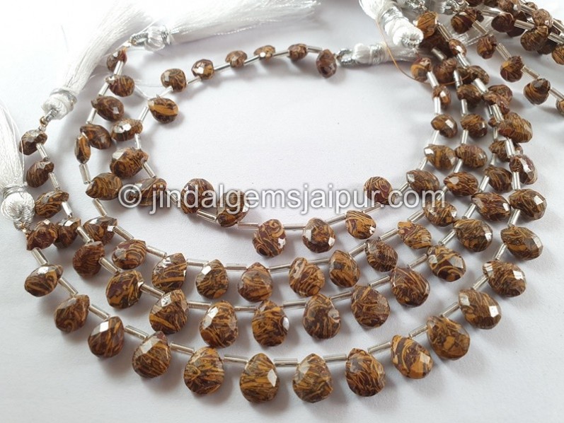 Jasmine Jasper Faceted Pear Beads