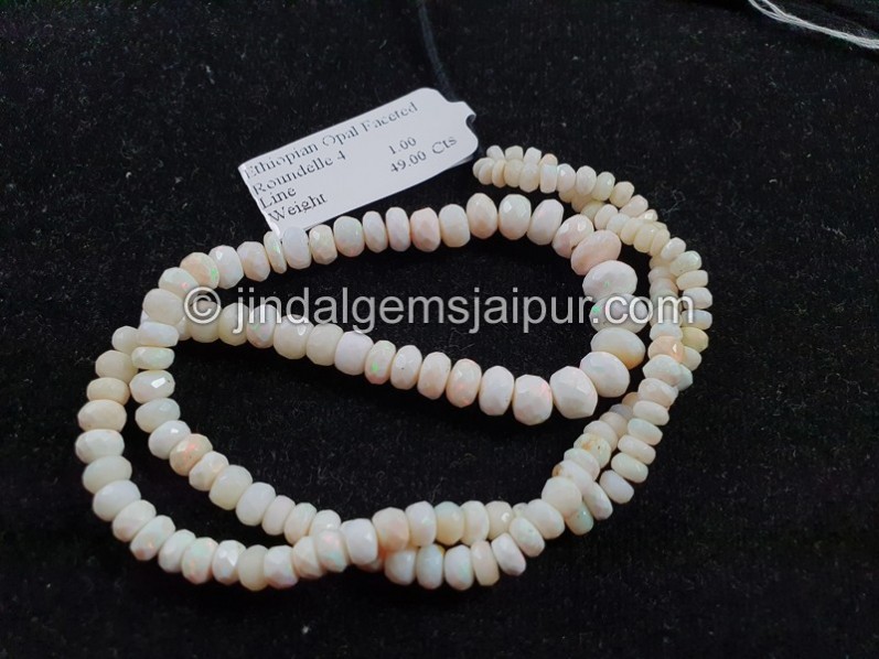 White Ethiopian Faceted Roundelle Beads
