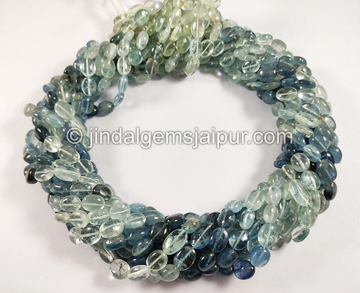 Santa Maria Aquamarine Shaded Smooth Oval Shape Beads