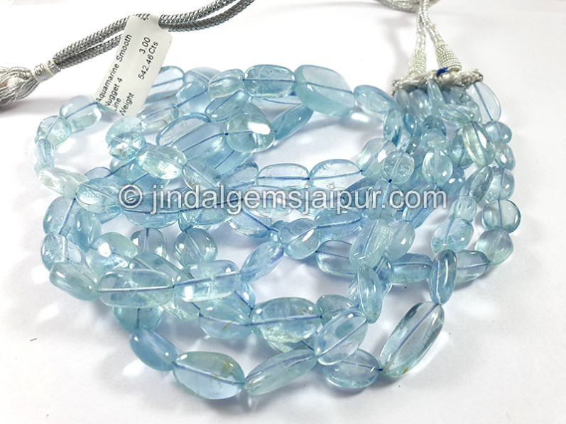 Aquamarine Smooth Nuggets Shape Beads