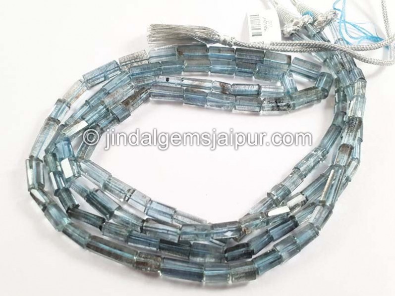 Santa Maria Moss Aquamarine Pipe Shape Beads