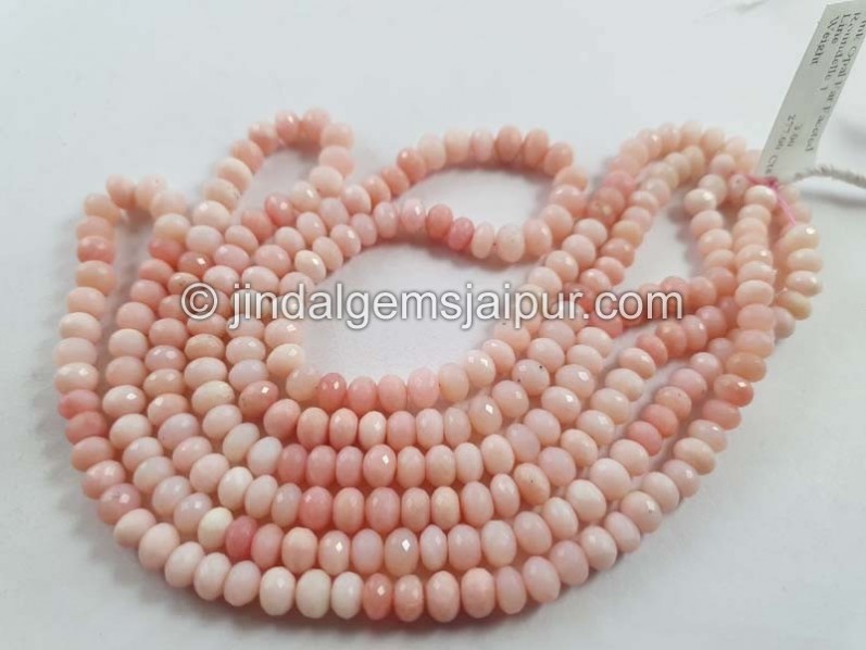 Pink Opal Shaded Far Faceted Roundelle Beads