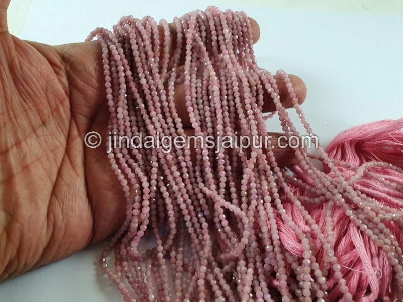 Pink Tourmaline Faceted Round Beads