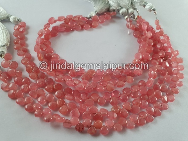 Rhodochrosite Smooth Heart Beads