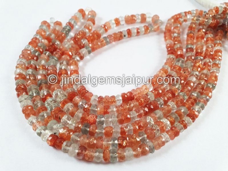 Sunstone Faceted Roundelle Beads