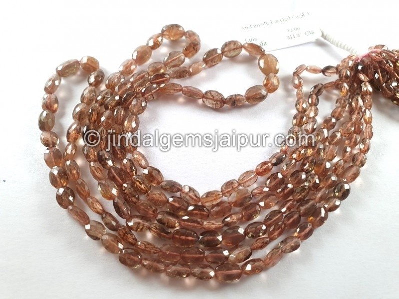 Andalusite Pink Faceted Oval Beads