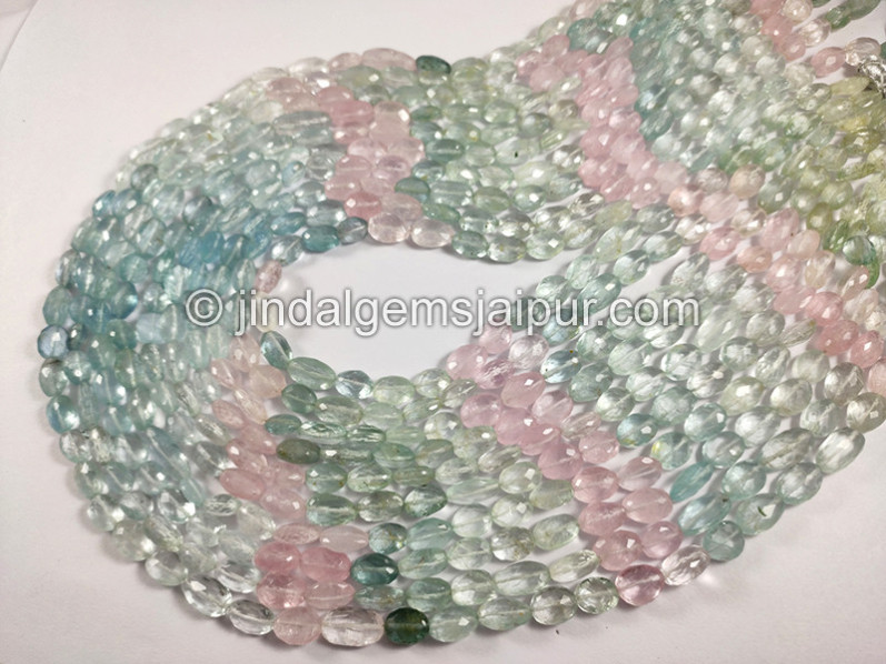 Multi Aquamarine Faceted Nuggets Shape Beads