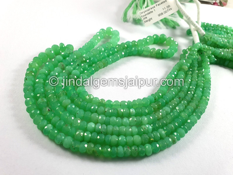 Chrysoprase Faceted Roundelle Shape Beads