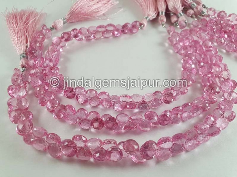 Pink Topaz Faceted Onion Beads