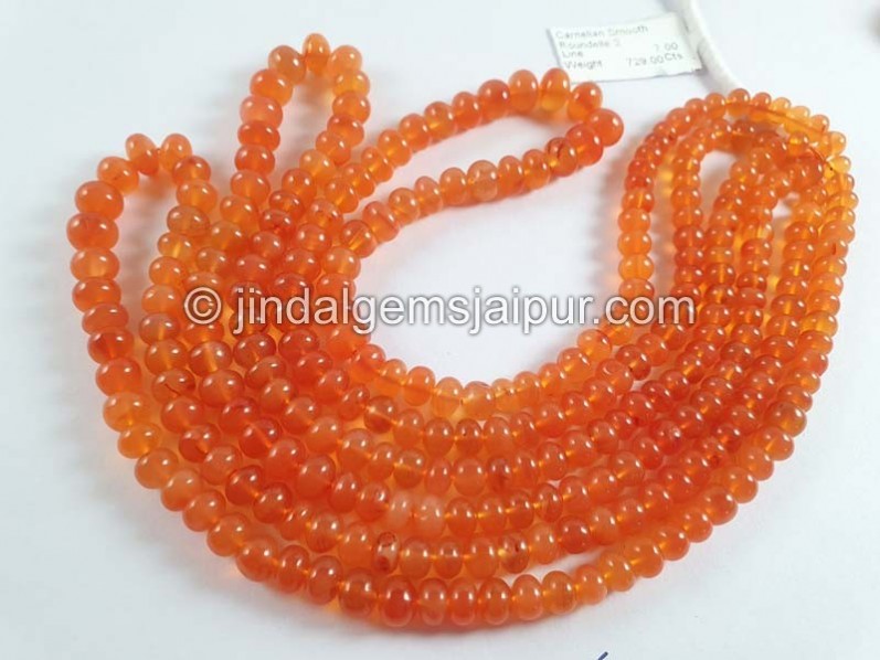 Carnelian Smooth Roundelle Beads