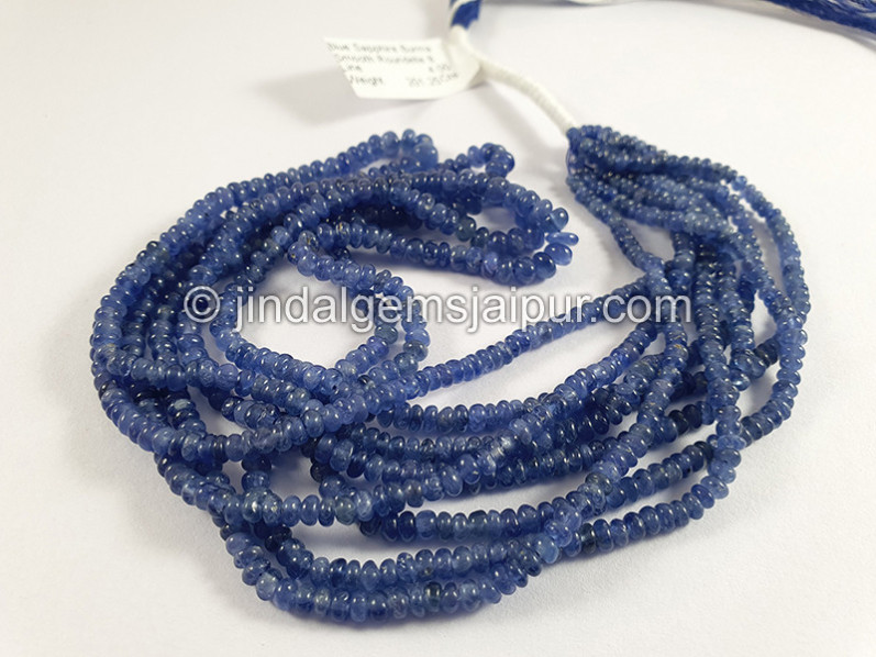 Blue Sapphire Burma Smooth Roundelle Shape Beads