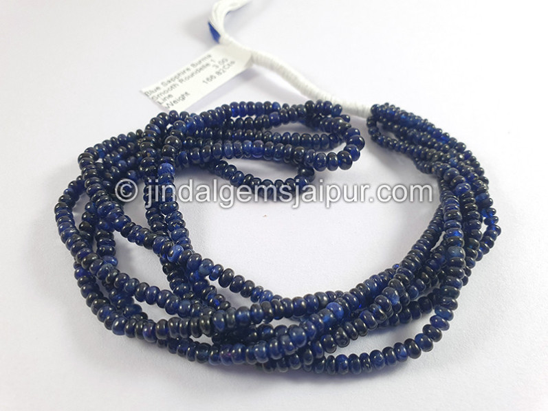 Blue Sapphire Burma Smooth Roundelle Shape Beads