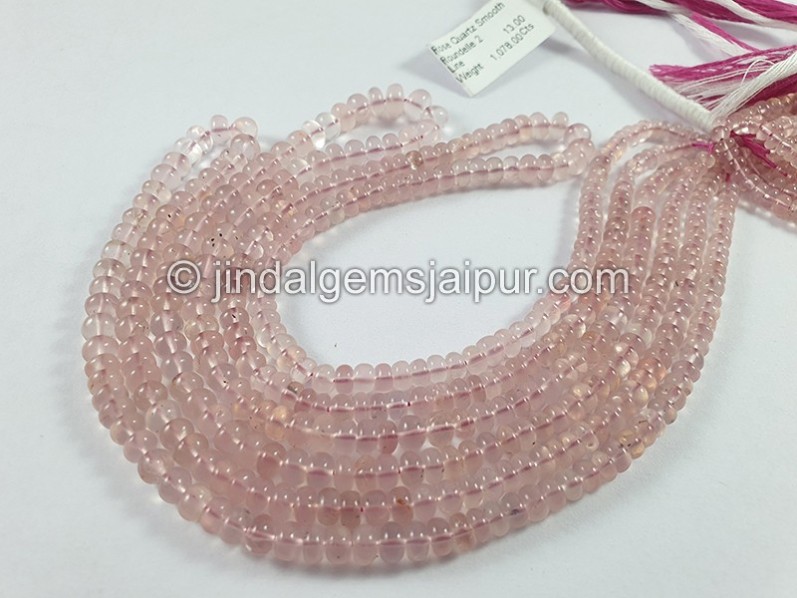 Rose Quartz Smooth Roundelle Shape Small Beads