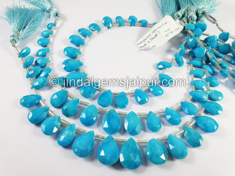 Turquoise Arizona Faceted Pear Shape Beads