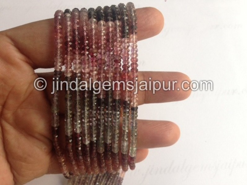 Multi Spinel Micro Cut Roundelle Shape Beads