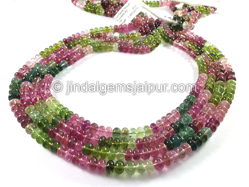 Tourmaline Smooth Roundelle Shape Beads