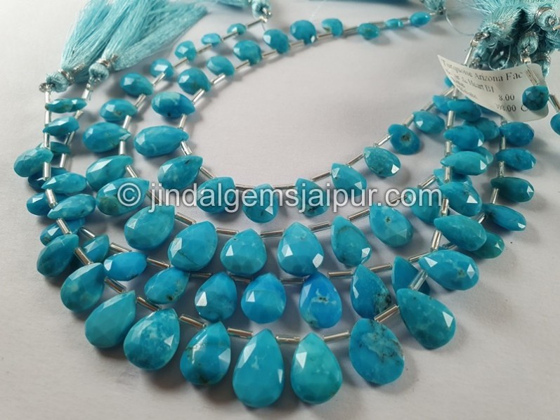 Turquoise Arizona Faceted Pear Shape Beads