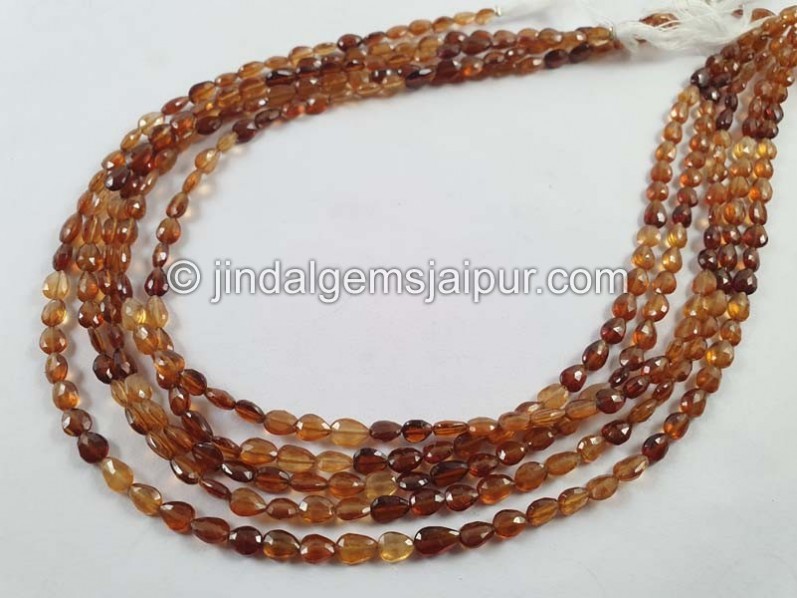 Spessartite Shaded Faceted Pear Beads