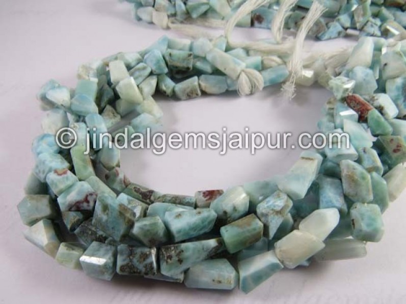 Larimar Faceted Nuggets Shape Beads