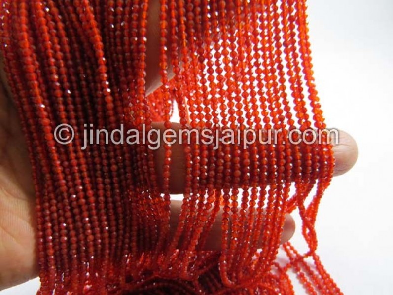 Red Onyx Micro Cut Round Shape Beads