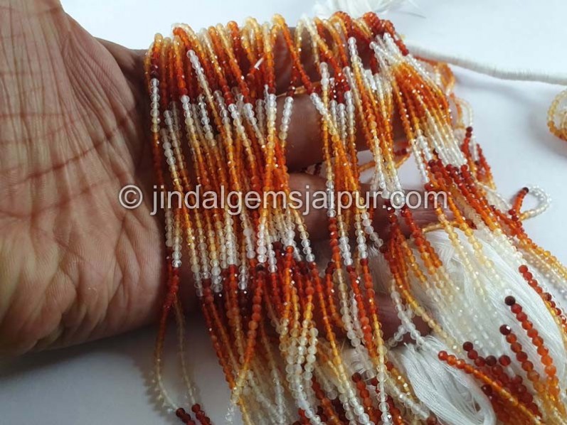 Fire Opal Faceted Round Beads