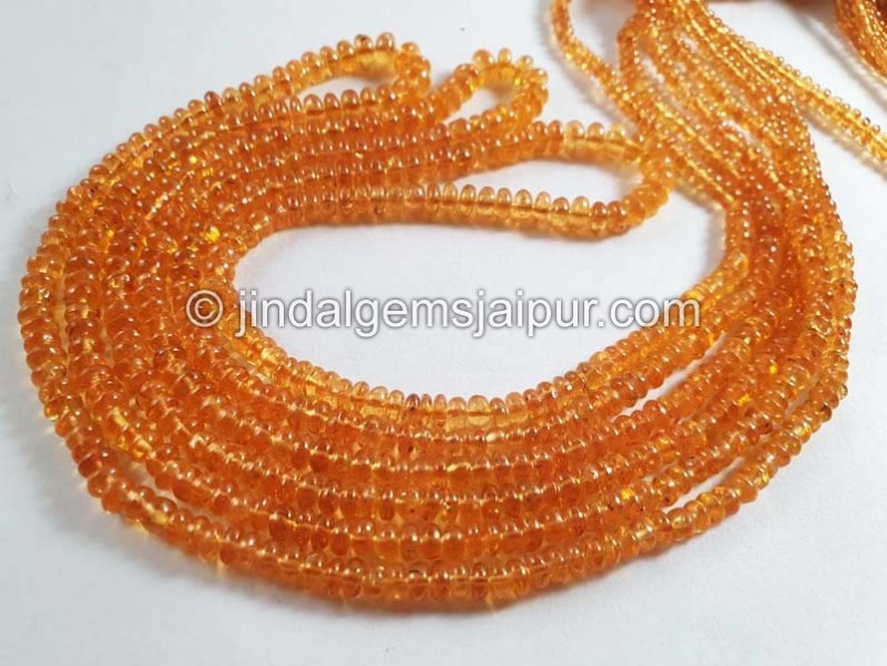 Mandarin Garnet Smooth Roundelle Shape Beads