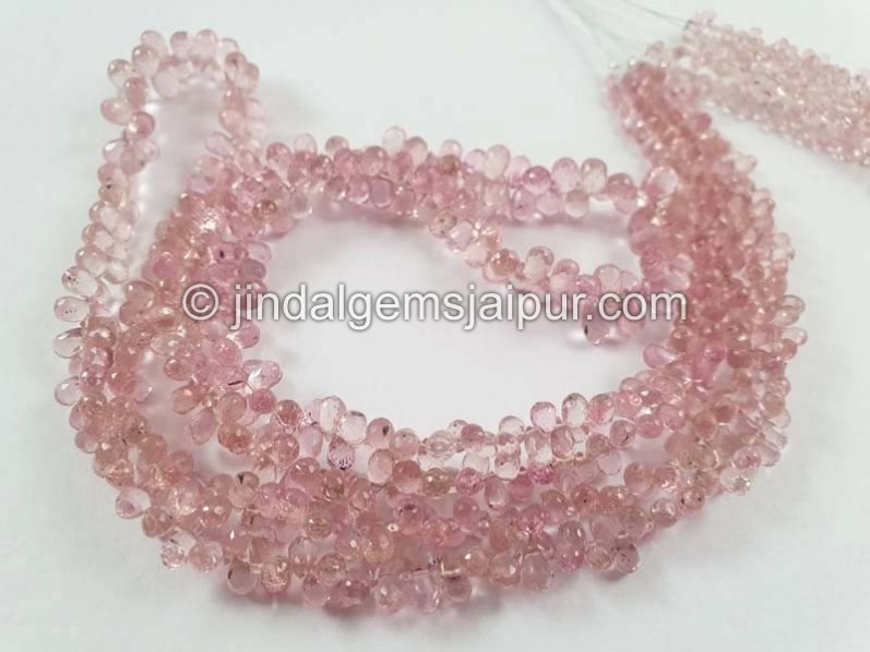 Light Pink Tourmaline Faceted Drops Beads