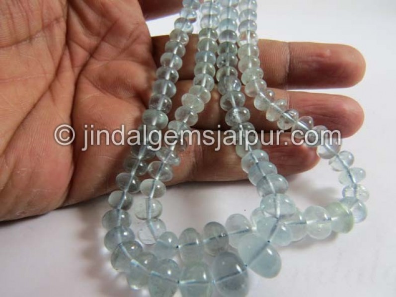 Moss Aquamarine Far Smooth Roundelle Beads