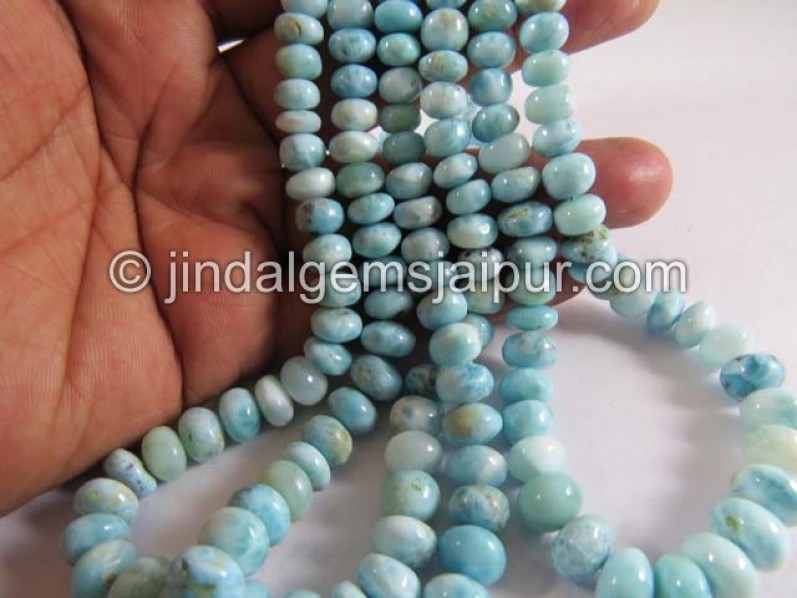 Larimar Smooth Roundelle Shape Beads