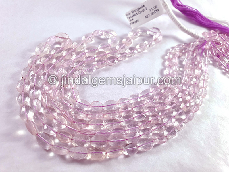 Pink Morganite Faceted Oval Shape Beads