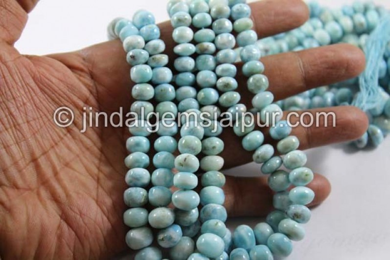 Larimar Far Smooth Roundelle Shape Beads