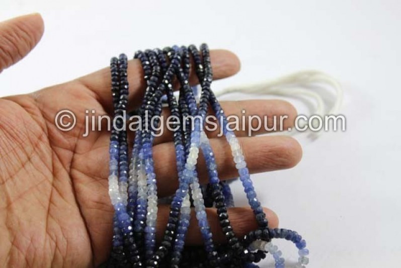 Blue Sapphire Shaded Faceted Roundelle