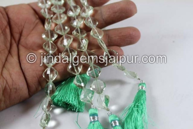 Green Amethyst Faceted Kite Shape Beads
