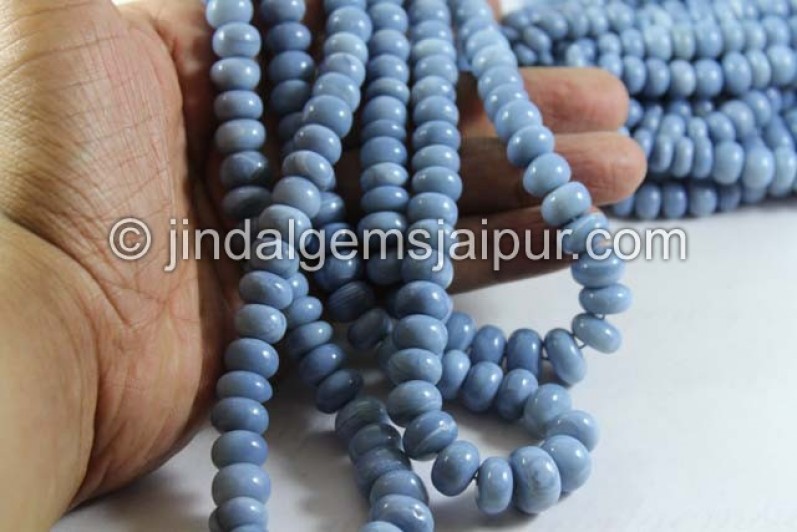 Blue Opal Far Smooth Roundelle Shape Beads