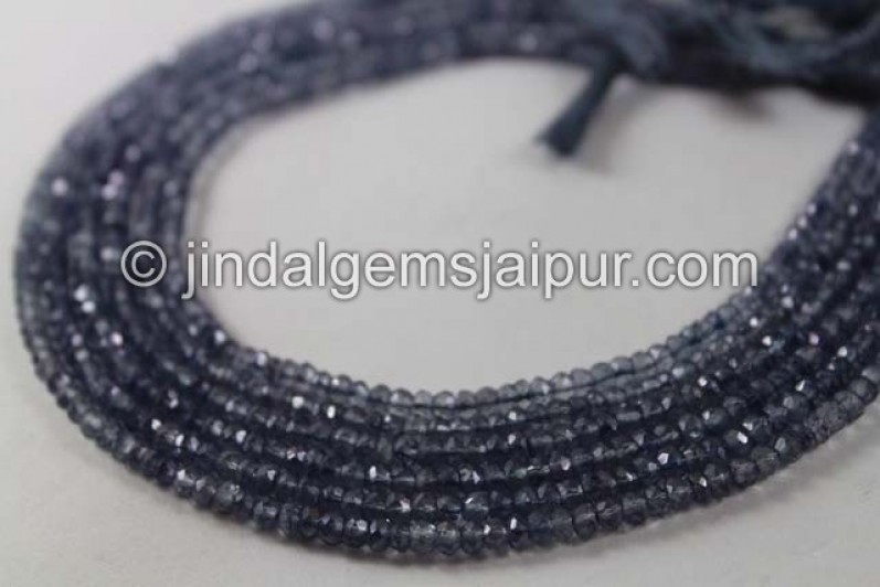 Iolite Quartz Faceted Roundelle Shape Beads