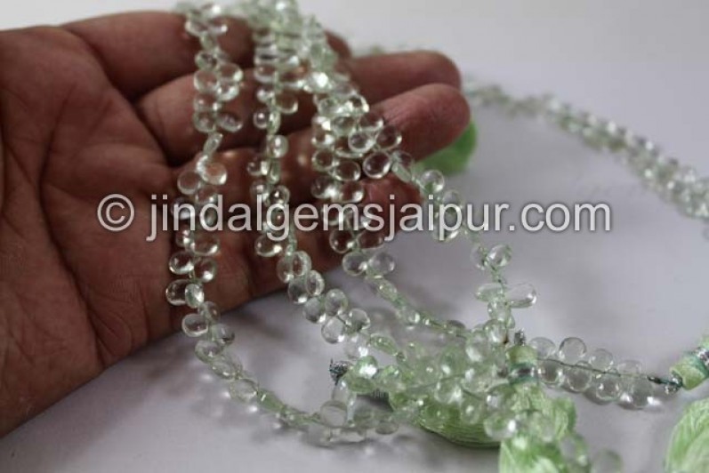 Green Amethyst Faceted Pear Shape Beads