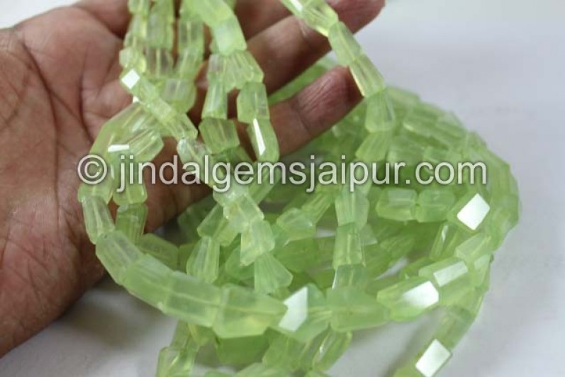 Prehnite Faceted Nugget Shape Beads