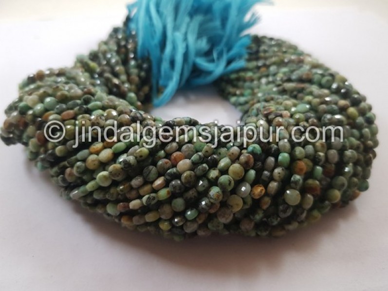 Turquoise Faceted Coin Shape Beads